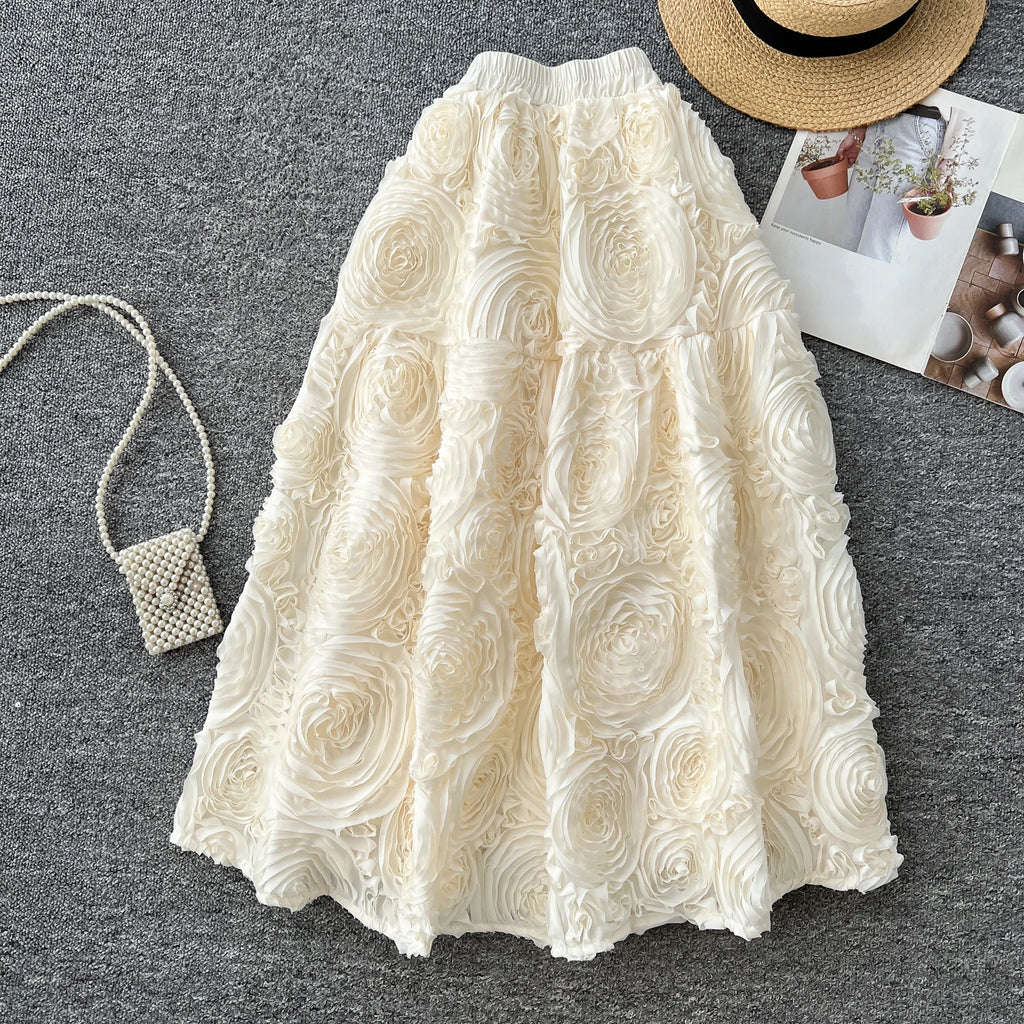 Boutique Wholesale 2025 Spring New Fashionable High Waist Slimming A-line Women's Half Skirt