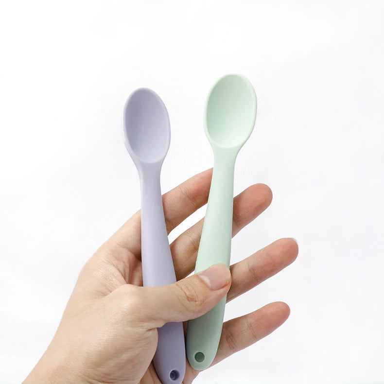 Eco-friendly Bpa-Free Custom Food Grade Soft First Stage Feeding Silicone Baby Spoon for Infant