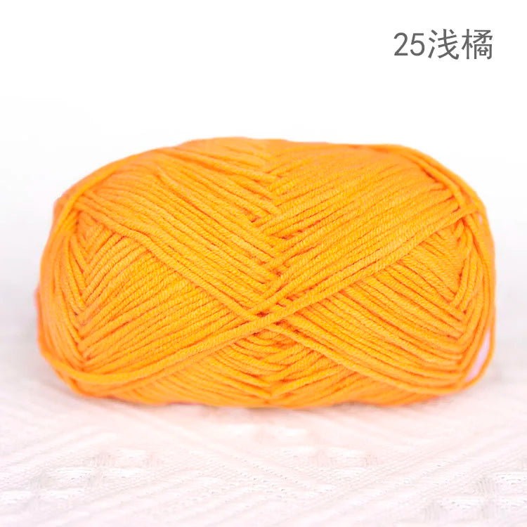 Premium Blended 4 Yarns Anti-Pilling Milk Cotton Baby Crochet Yarn Recycled High Tenacity for Knitting and Weaving