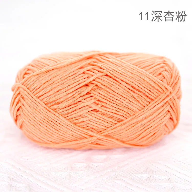 Premium Blended 4 Yarns Anti-Pilling Milk Cotton Baby Crochet Yarn Recycled High Tenacity for Knitting and Weaving