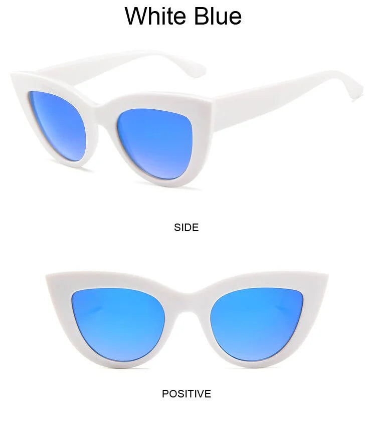 Vintage Cat Eye Sunglasses Woman Brand Designer Retro Sun Glasses Female Fashion Mirror Outdoor Shades Gradient Oculos De Sol