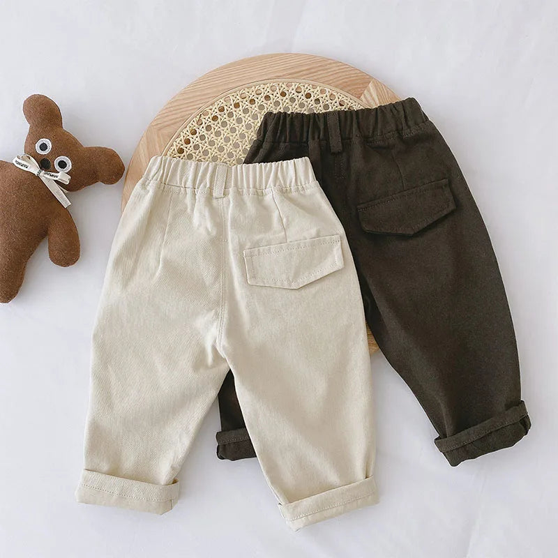MILANCEL 2026 Spring Autumn Solid Kids Boys Straight Pants Fashion Children Clothing Trousers Brief Jeans for 1-6 Years