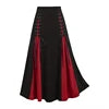 Women's Long Skirt Victorian High Waist Lace Up Vintage A-Line Flowy Gothic Renaissance Colorblock Maxi Skirts