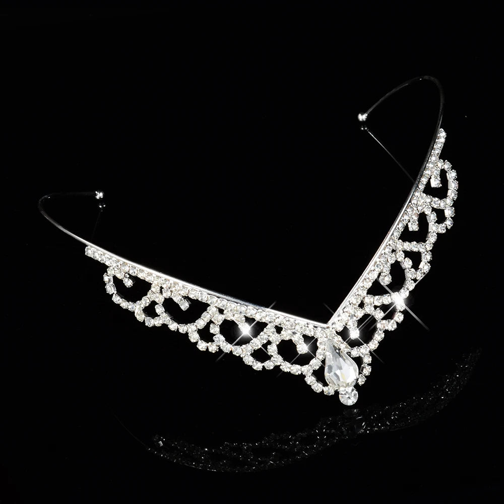 Princess Children's Tiara Red Bride Crown Floral Wedding Bridal Hair Accesories Golden Hair Jewelry Headdress