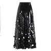 OUDINA Ready to Ship Products Women Irregular Design Casual Midi A-line Skirts Ladies Long Skirt