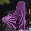 High Quality Women Lady Pleated With Lining Long Skirt Dress New Arrival Elastic Waist Summer Spring Sraight Maxi Skirt