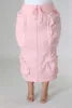 H0045-Fashionable Zipper Multi-pocket  Plus Size Skirts Cargo Skirt Women Long Skirts