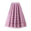 Mesh Cake Half Skirt for Women in Spring and Autumn  New Dress fairy White Gauze Skirt Pleated Long Skirt