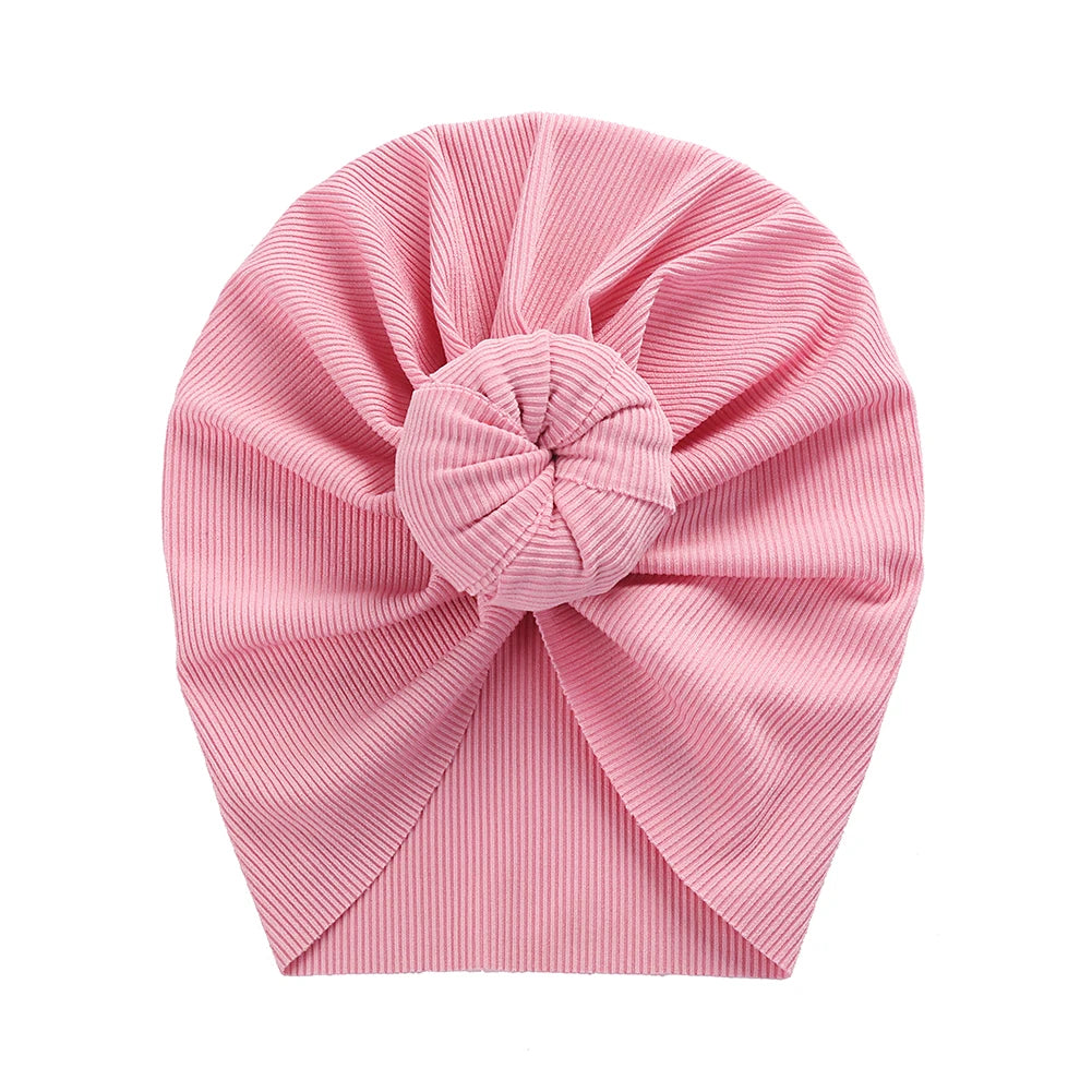Baby Solid Ribbed Topknot Hat Kids Donut Ball Cap Newborn Girls Photography Props Spring Autumn Modis Beanie Turban Infant