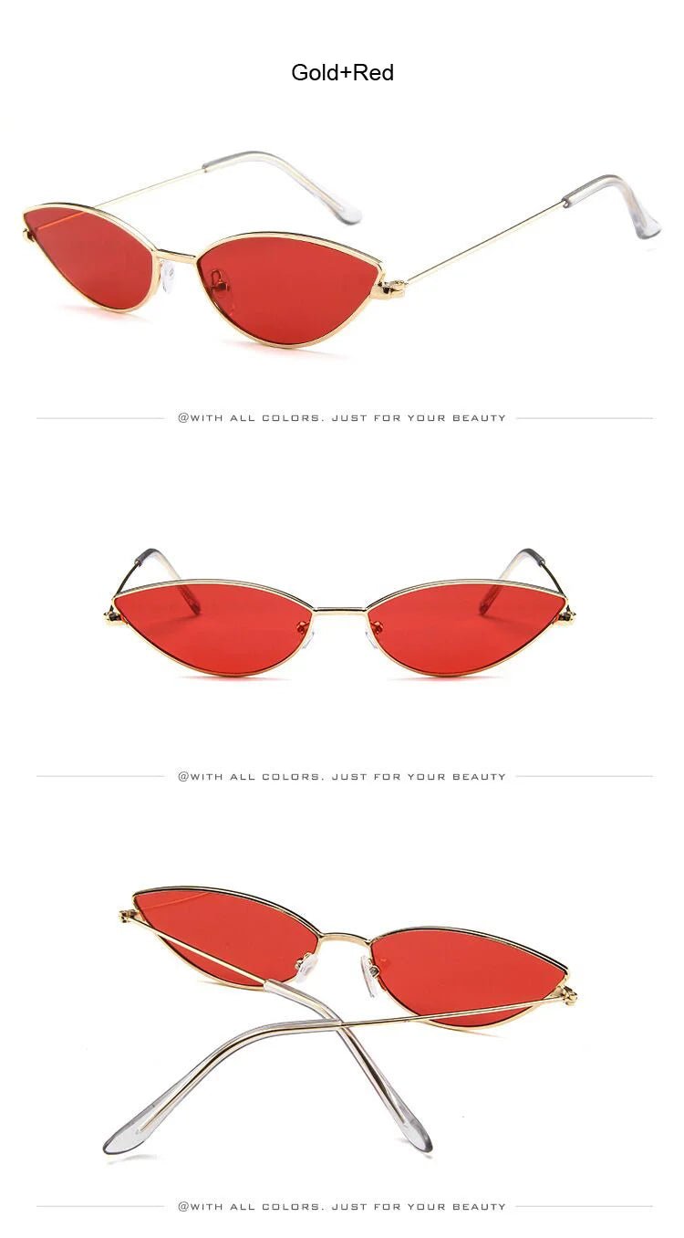 Cute Sexy Cat Eye Sunglasses Woman Retro Small Black Red Pink Cateye Sun Glasses Female Vintage Shades For Woman