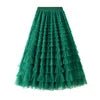 Mesh Cake Half Skirt for Women in Spring and Autumn  New Dress fairy White Gauze Skirt Pleated Long Skirt