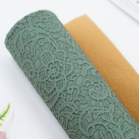 New Solid Lace Embossed PVC Leather Faux Synthetic Leather for Handbags