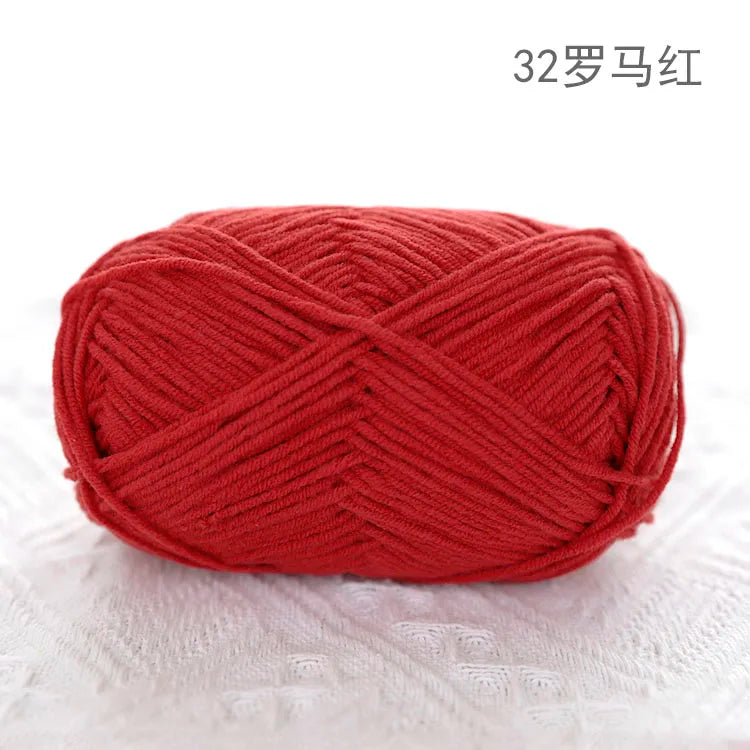 Premium Blended 4 Yarns Anti-Pilling Milk Cotton Baby Crochet Yarn Recycled High Tenacity for Knitting and Weaving