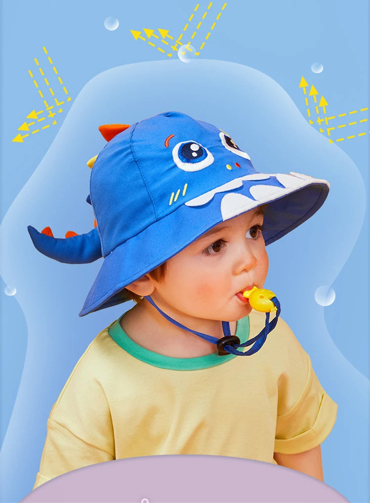 Lemonkid Brand Boys Girls Bucket Hat Solid Children Panama Fisherman Cap Cartoon Dinosaur Unicorn Kids Spring Autumn Sun Hats