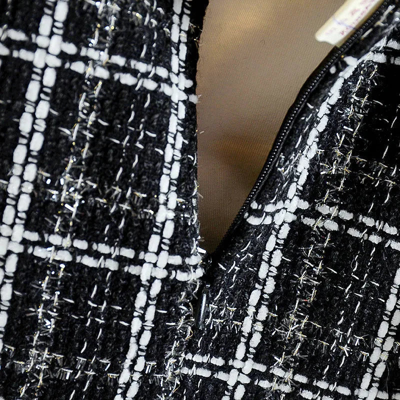 3-7Y Girl Baby Party Princess Autumn Dresses Kids Elegant Plaid Costumes Fashion Long Sleeve Sweet Tweed Clothes With Bear Bags