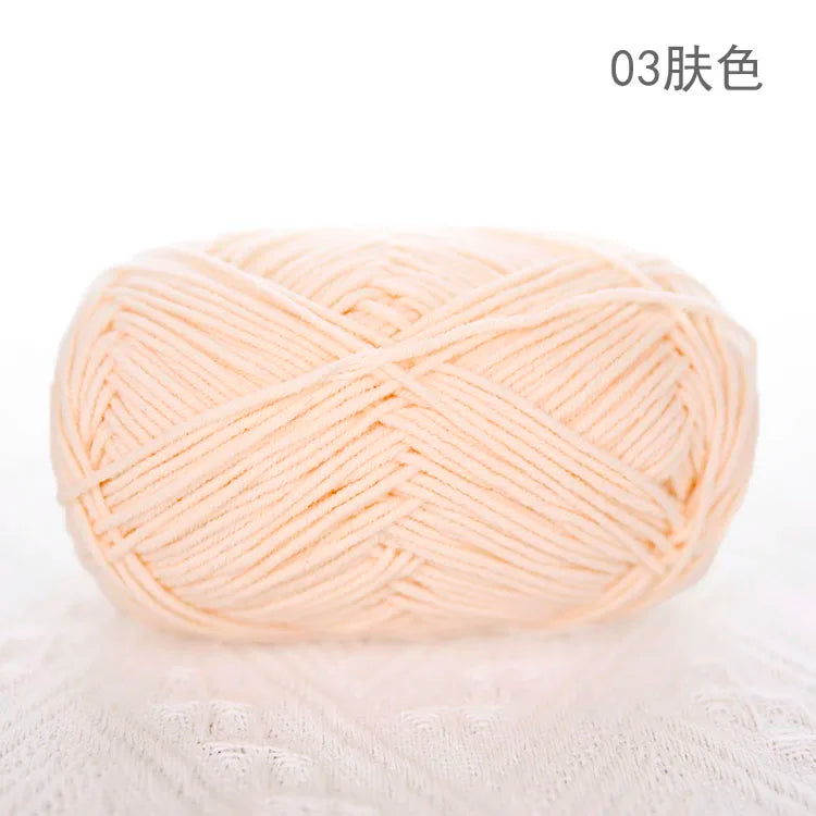 Premium Blended 4 Yarns Anti-Pilling Milk Cotton Baby Crochet Yarn Recycled High Tenacity for Knitting and Weaving