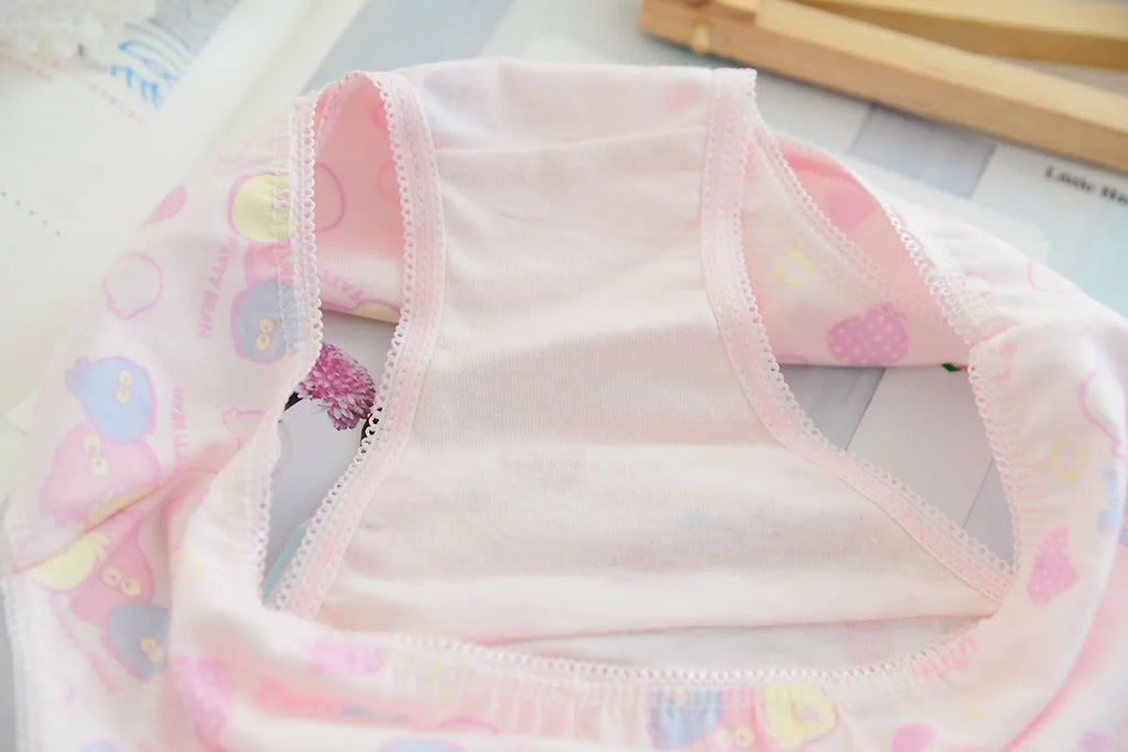 Wholesale(10pcs/lot) Cartoon Design Underwear For Children Kid, 100% Cotton Girls Shorts Underpants Knickers, 2 4 6 8 10 Years