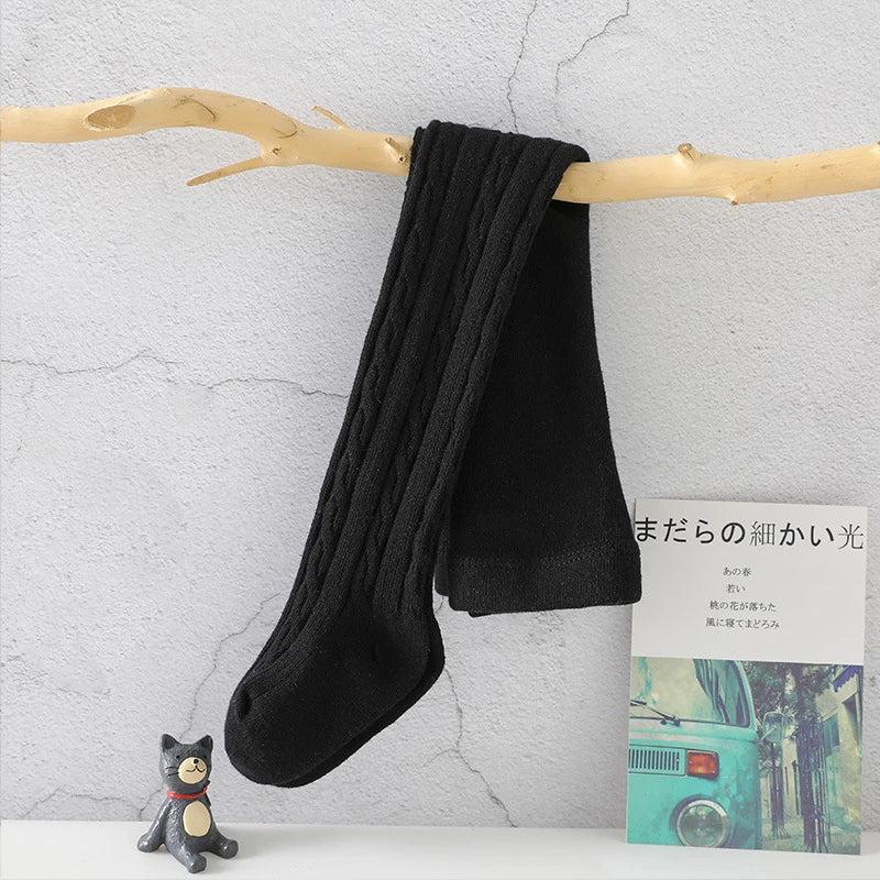 Baby Tights Baby Toddler Kid Girl Ribbed Stockings Spring Autumn Cotton Warm Pantyhose Solid Black White Gray Color Tight