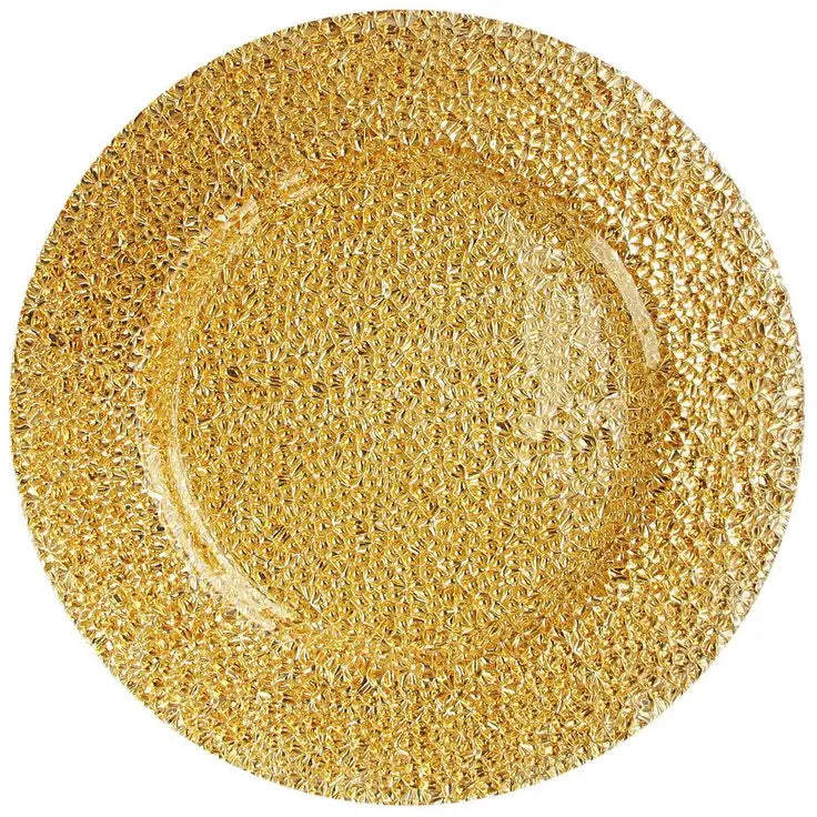 Stainless Steel Disposable Eco-Friendly Food Serving Charger Plates Solid Pattern Modern Luxury Design for Wedding Accessories