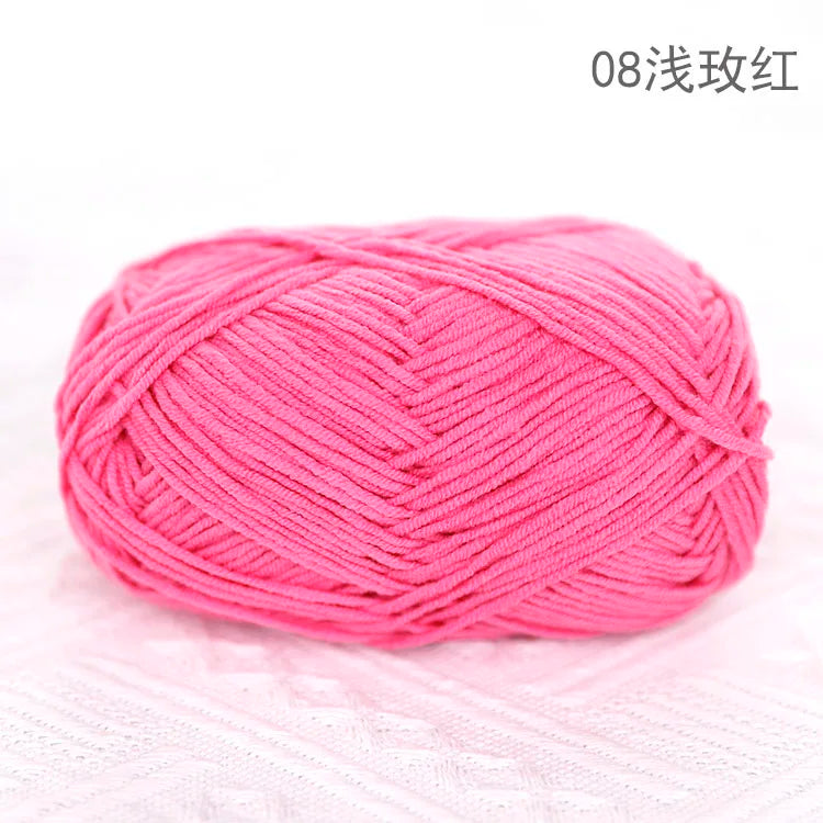 Premium Blended 4 Yarns Anti-Pilling Milk Cotton Baby Crochet Yarn Recycled High Tenacity for Knitting and Weaving