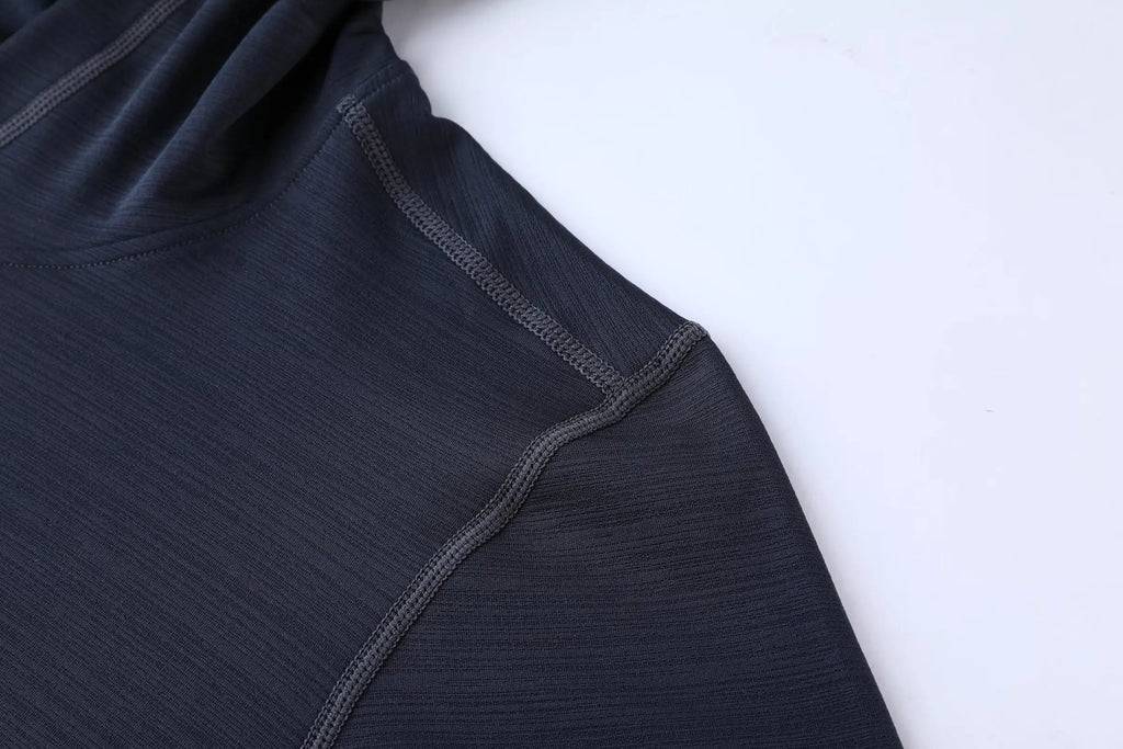 Gym Men T Shirt Long Sleeve Slim Tops Tees elastic T-shirt Sports Fitness Autumn winter comfort breathable Quick dry Hooded