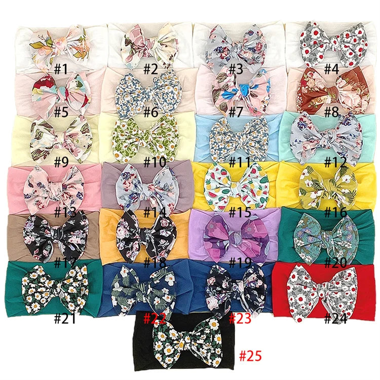 New Baby Products Cute Baby Nylon Traceless Wide Headband Children's Hair Accessories Baby Bows and Headbands Set