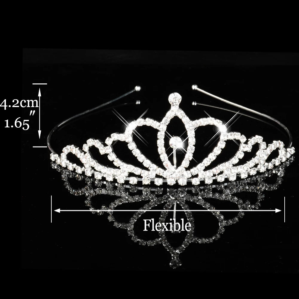Princess Children's Tiara Red Bride Crown Floral Wedding Bridal Hair Accesories Golden Hair Jewelry Headdress