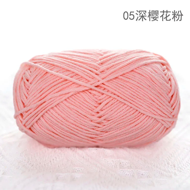 Premium Blended 4 Yarns Anti-Pilling Milk Cotton Baby Crochet Yarn Recycled High Tenacity for Knitting and Weaving