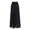 OUDINA French Loose Patchwork Lace Casual Long Midi Skirts A-line Pleated Ladies Skirt Women
