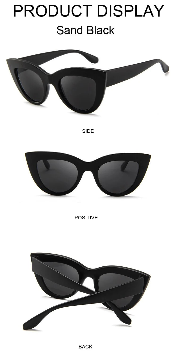Vintage Cat Eye Sunglasses Woman Brand Designer Retro Sun Glasses Female Fashion Mirror Outdoor Shades Gradient Oculos De Sol