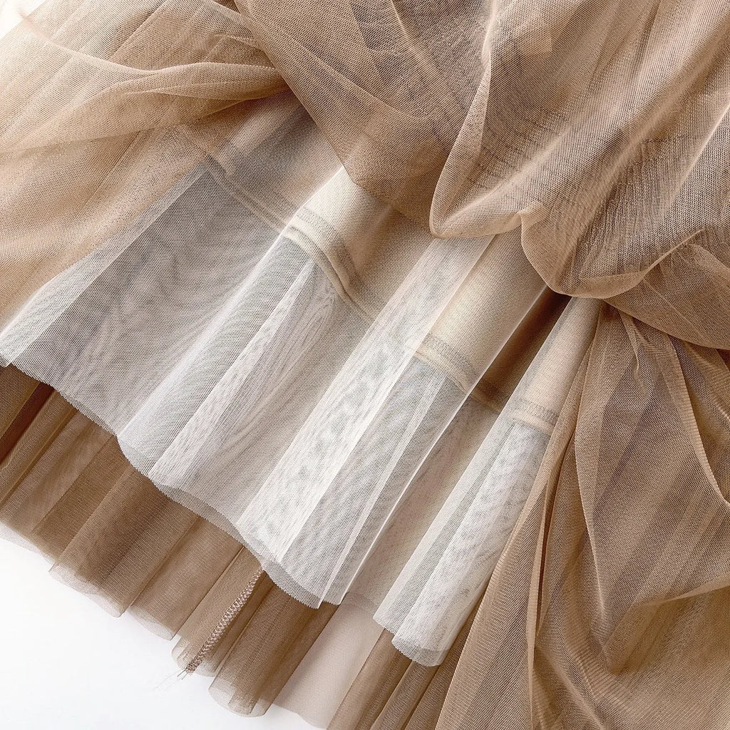 One Size Spring/Summer Vintage Yarn Skirt Cake Skirt Mushroom Edge Large Hem Mesh Skirt