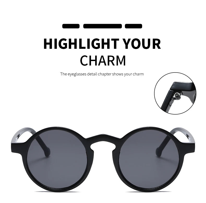 Small Round Sunglasses Women Vintage Brand Designer Brown Sun Glasses Round Frame Rivet Shades Female Ladies UV400