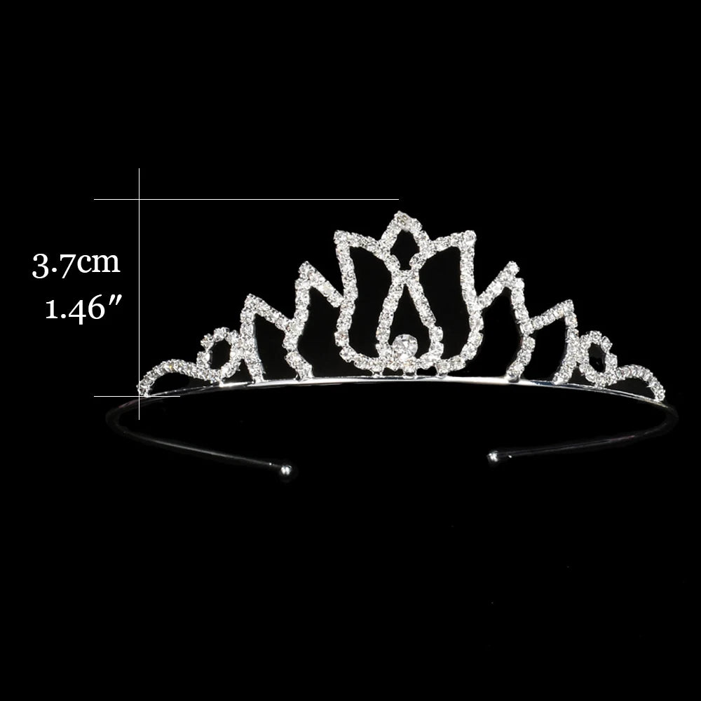 Princess Children's Tiara Red Bride Crown Floral Wedding Bridal Hair Accesories Golden Hair Jewelry Headdress