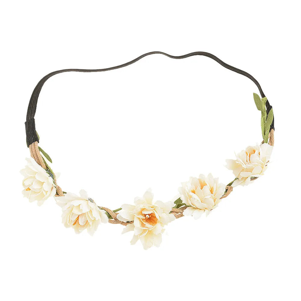 Women Wedding Flower Headband Girls Boho Flowers Headwear Children Headbands Hair Accessories Bride Wreath Beach Garland