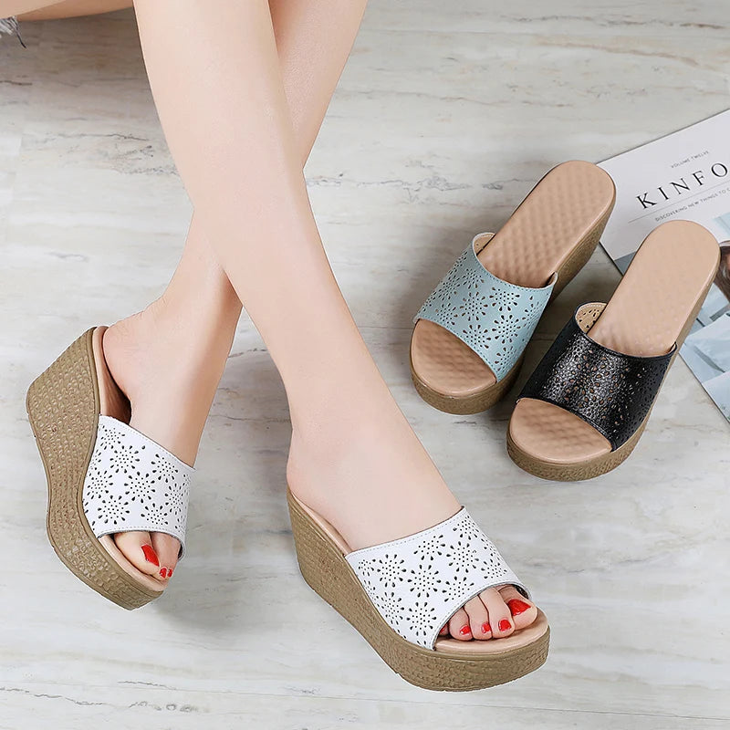 Latest Ladies Fashion Girls Fancy Wedge Heel Sandals Shoes