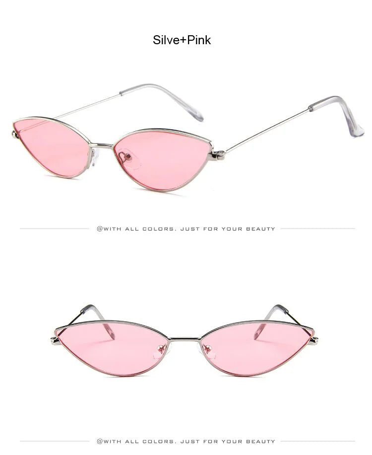Cute Sexy Cat Eye Sunglasses Woman Retro Small Black Red Pink Cateye Sun Glasses Female Vintage Shades For Woman