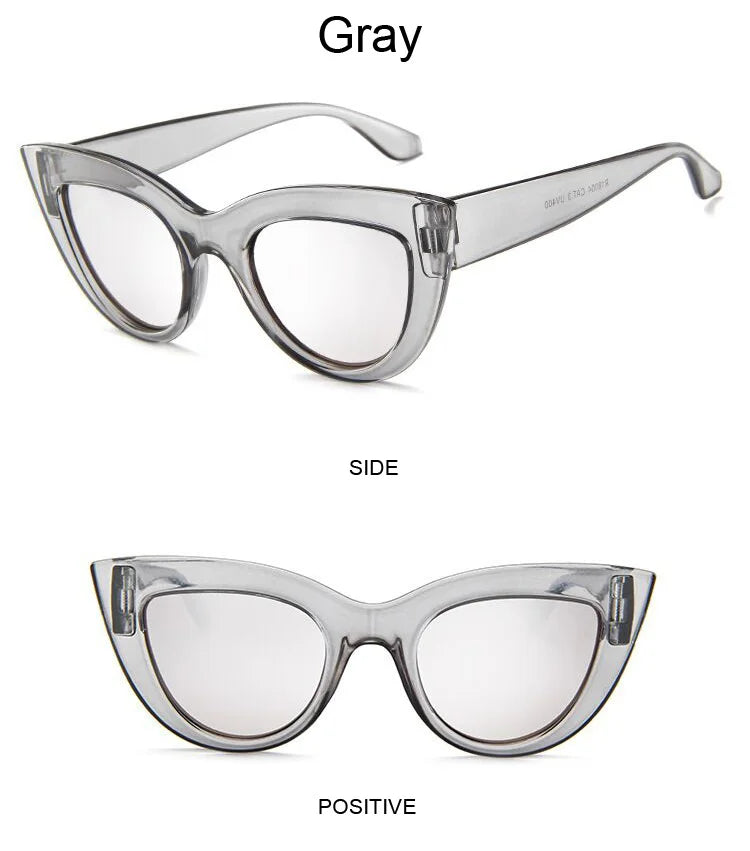 Vintage Cat Eye Sunglasses Woman Brand Designer Retro Sun Glasses Female Fashion Mirror Outdoor Shades Gradient Oculos De Sol