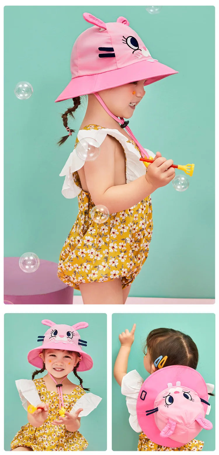 Lemonkid Brand Boys Girls Bucket Hat Solid Children Panama Fisherman Cap Cartoon Dinosaur Unicorn Kids Spring Autumn Sun Hats