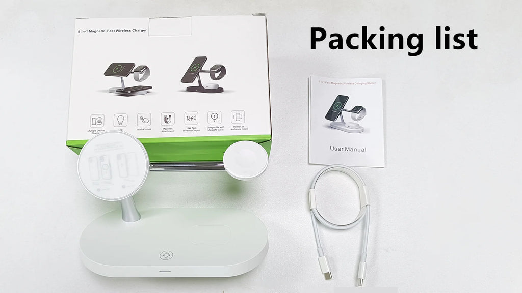 3 in 1 Wireless Charger Stand For iPhone 12/13/14/15/16/17 Fast Charging Station for Apple Watch 10 9 8 7 6 5 4 Airpods 2 3 Pro