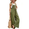 Women Spring Summer Solid Color Suspenders Overalls Casual Strappy Trousers Women's Loose Wide Leg Flared Leg Pants Jumpsuit
