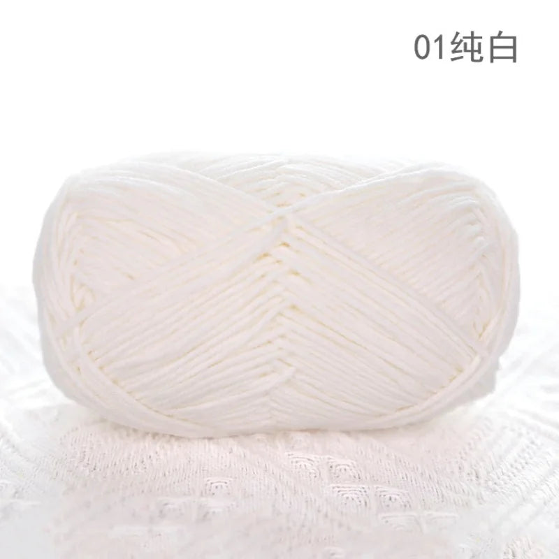 Premium Blended 4 Yarns Anti-Pilling Milk Cotton Baby Crochet Yarn Recycled High Tenacity for Knitting and Weaving