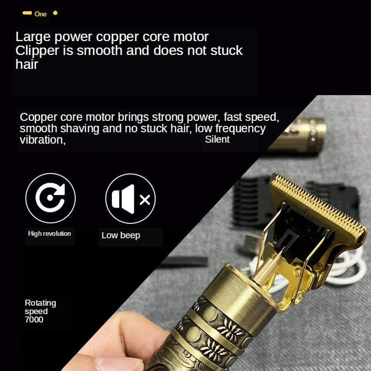 OHS Rechargeable  Vintage T9 Cordless Hair Cutting Machine Electric Shaver For Man Hair Clipper Barber Trimmer Beard Razors