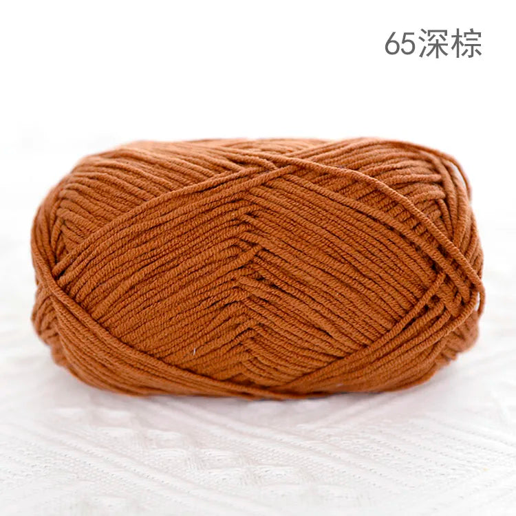 Premium Blended 4 Yarns Anti-Pilling Milk Cotton Baby Crochet Yarn Recycled High Tenacity for Knitting and Weaving