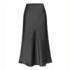 High Quality Women's Satin High Waist Solid Color Split Skirt