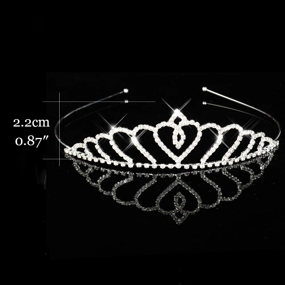 Princess Children's Tiara Red Bride Crown Floral Wedding Bridal Hair Accesories Golden Hair Jewelry Headdress