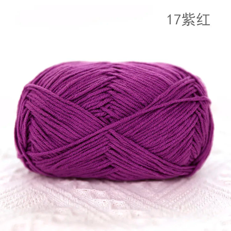 Premium Blended 4 Yarns Anti-Pilling Milk Cotton Baby Crochet Yarn Recycled High Tenacity for Knitting and Weaving