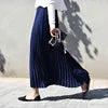 High Quality Women Lady Pleated With Lining Long Skirt Dress New Arrival Elastic Waist Summer Spring Sraight Maxi Skirt