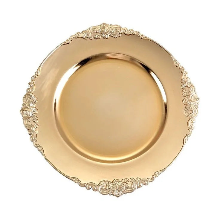 Stainless Steel Disposable Eco-Friendly Food Serving Charger Plates Solid Pattern Modern Luxury Design for Wedding Accessories