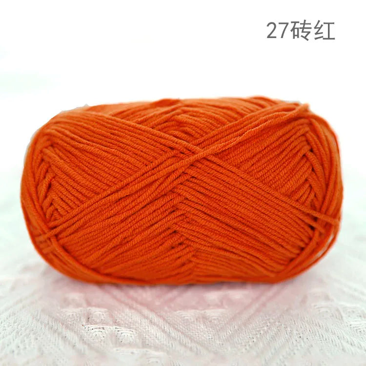 Premium Blended 4 Yarns Anti-Pilling Milk Cotton Baby Crochet Yarn Recycled High Tenacity for Knitting and Weaving