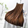 High Quality Women Lady Pleated With Lining Long Skirt Dress New Arrival Elastic Waist Summer Spring Sraight Maxi Skirt